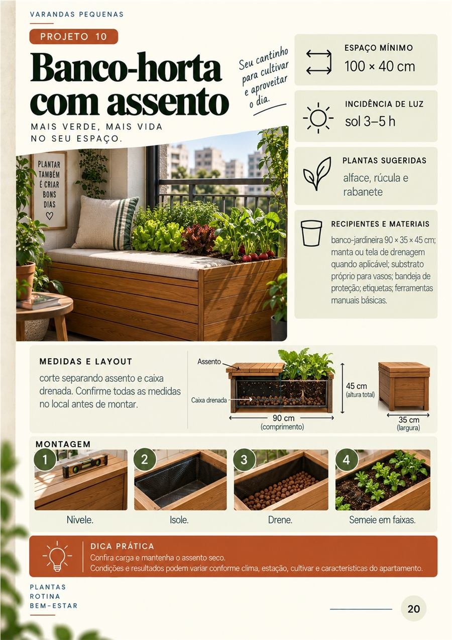 Projeto Banco-horta com assento